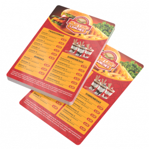 Cardápio Pequeno em PVC para restaurantes e Delivery 