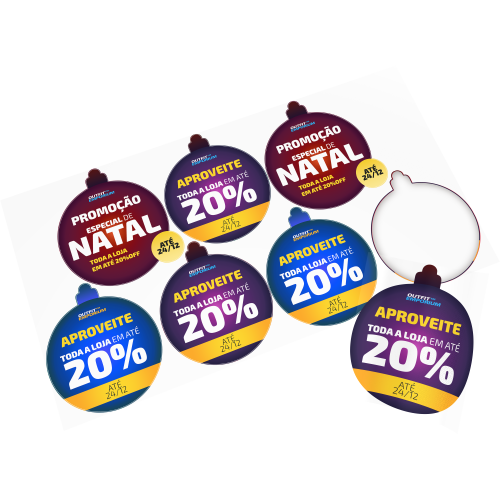 Kit 7 Adesivos Círculos de Natal 29x33,6cm