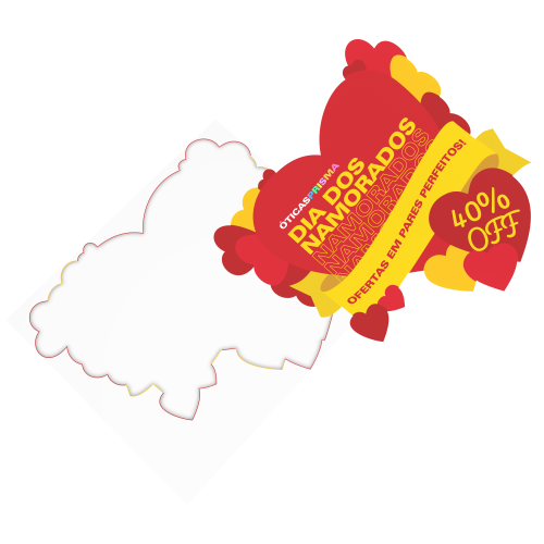 Adesivo Para Vitrine Formato Coração