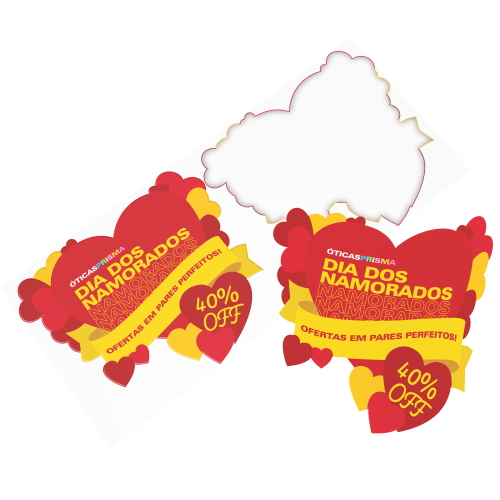 Kit 2 Adesivos Corações 59,5x50,6cm