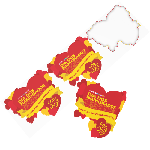 Kit 3 Adesivos Corações 39,5x33,6cm