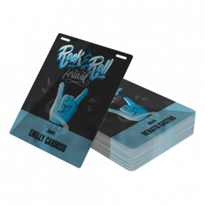 Credencial PVC Dois Furos Presilha Dados Variáveis