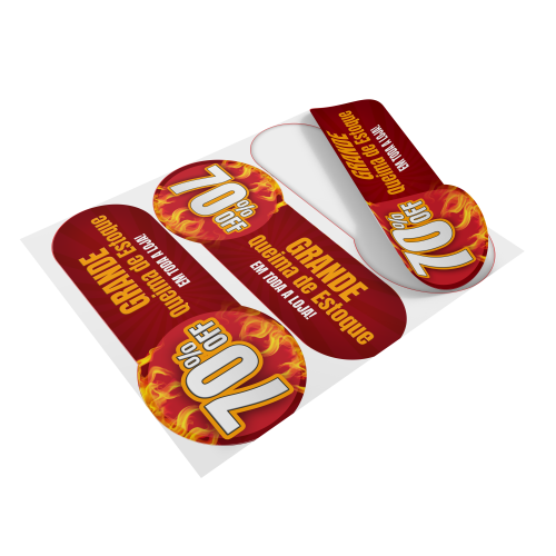 Kit 3 Adesivos Queima de Estoque 42x102cm