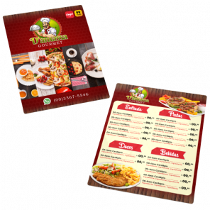 Cardápio Médio em PVC restaurantes e Delivery