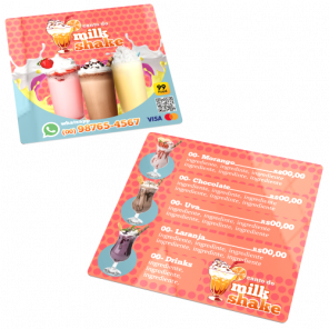Cardápio Mini em PVC - lanchonetes, pizzarias, restaurantes e Delivery 
